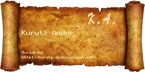 Kurutz Andor névjegykártya