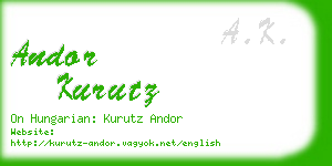 andor kurutz business card